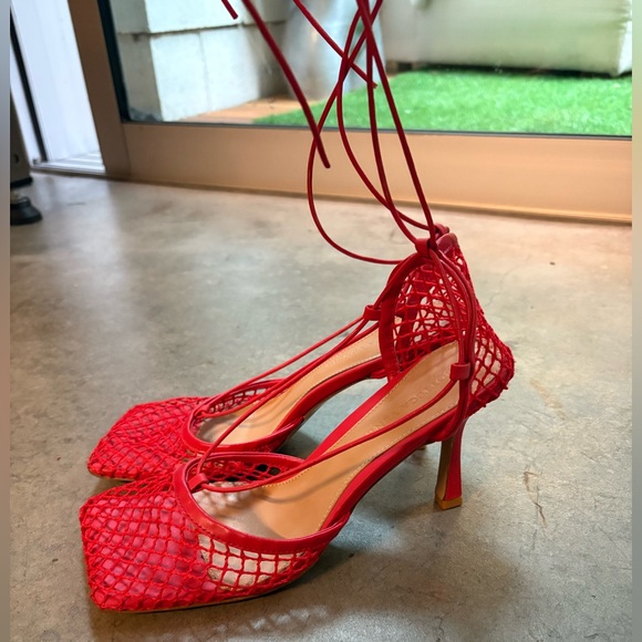 Bottega Veneta Stretch Sandals in color tomato size 39 - Picture 3 of 7